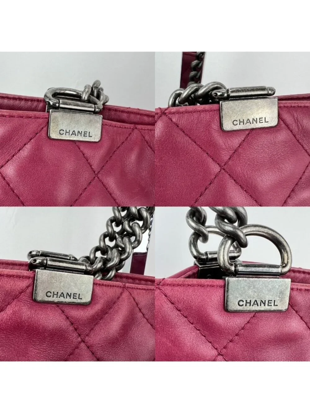Chanel Shopping in Chains Quilted Leather Burgundy Tote Bag - Picture 16 of 16
